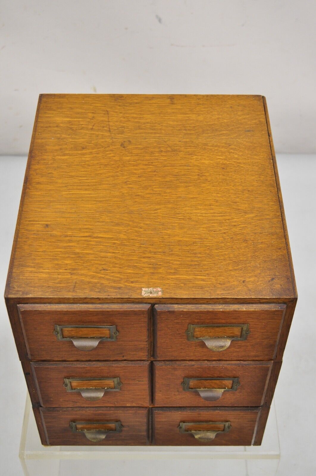 Antique Weis Mission Arts & Crafts Oak Stacking Letter File Cabinet - 3 Stack