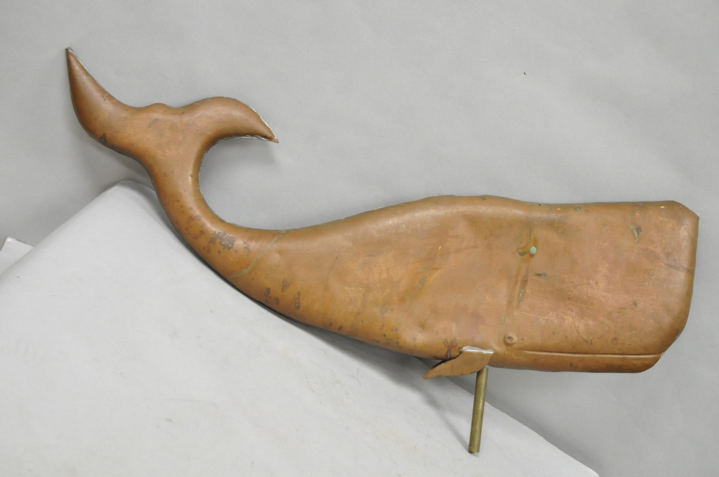 Antique Arts & Crafts Moby Dick "Whale" Copper Metal 37" Weathervane