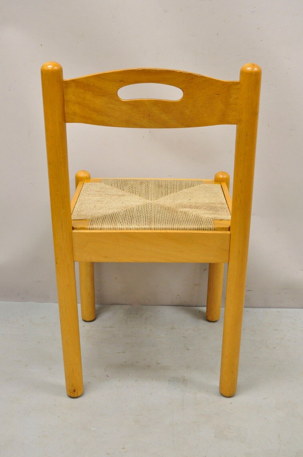 Mid Century Modern Birch Maple Bentwood Dining Chairs Rope Cord Seats - Set of 6
