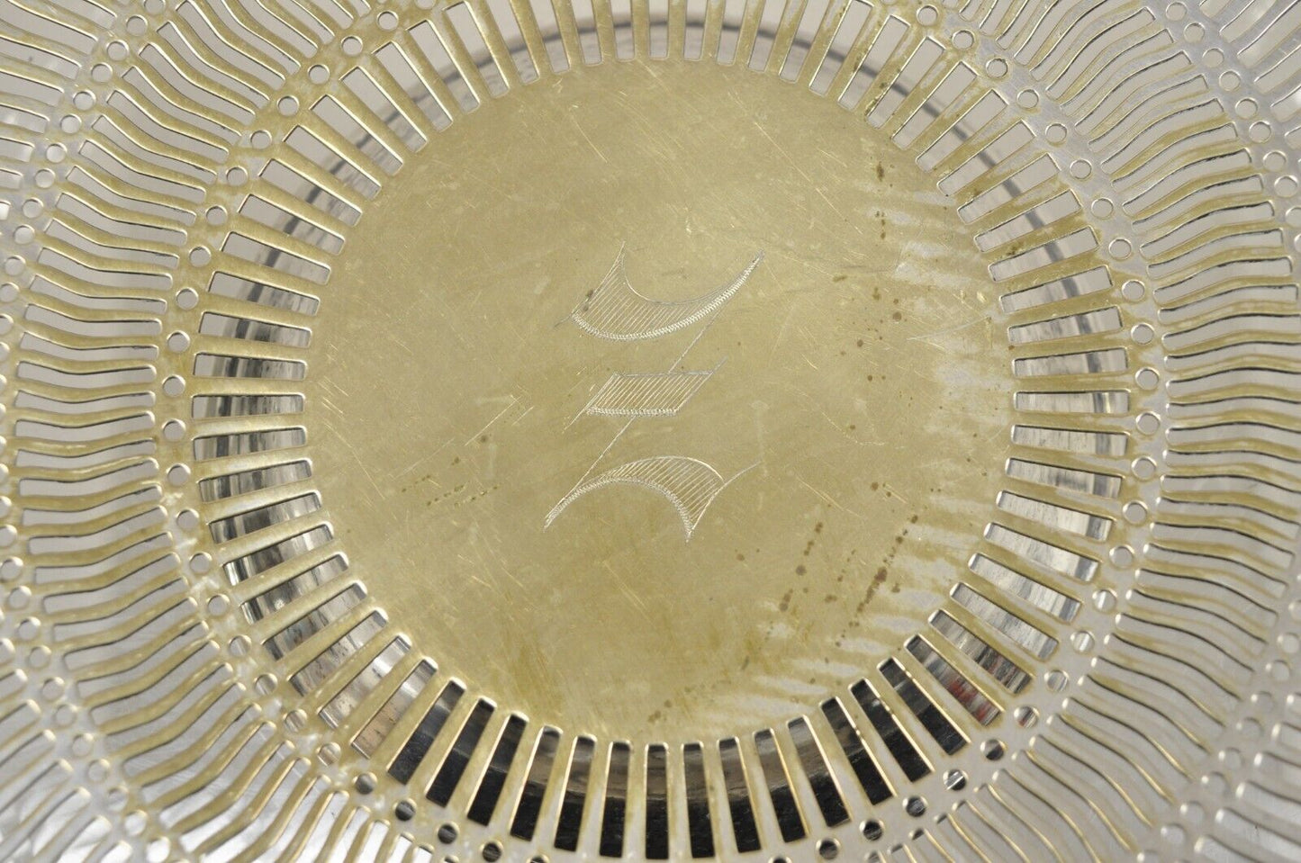 Apollo Sheffield USA Silver Plated Nickel Silver Reticulated Basket w Handle