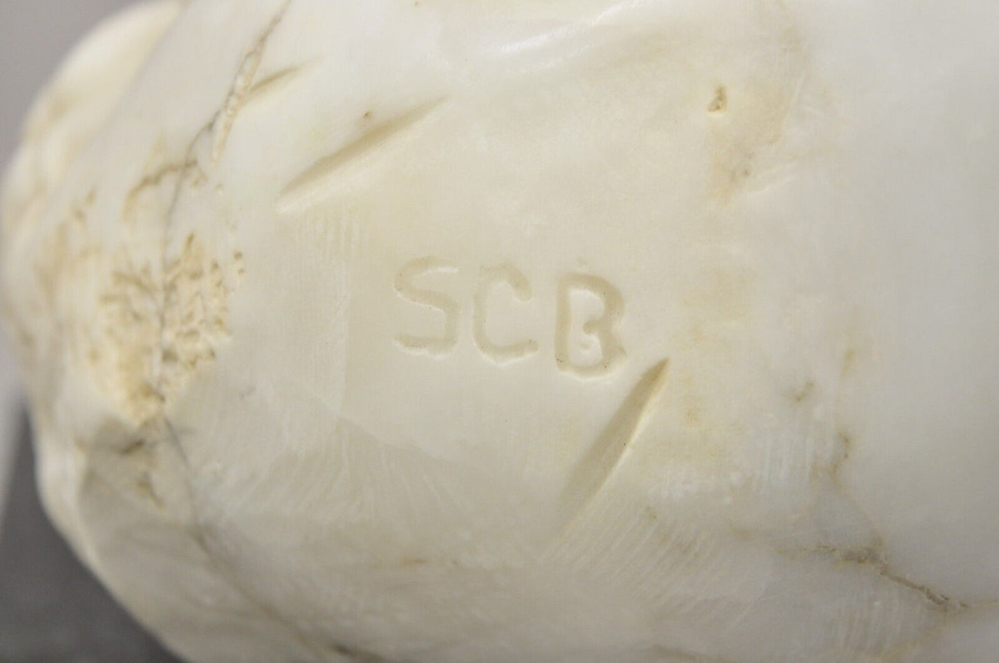 Sheryl C. Benjamin Marble Nude Figure Abstract Sculpture On Marble Base