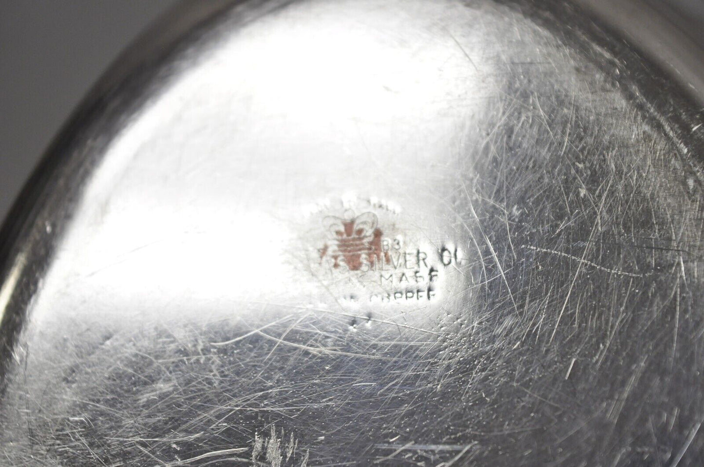 Vintage FB Rogers Silver Plated Silent Butler Crumb Catcher w/ Woodem Handle