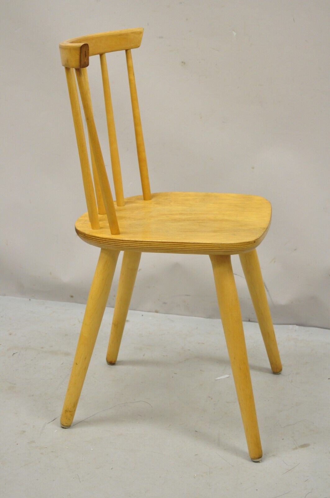 Vintage Mid Century Modern Spindle Back Birch Maple Side Chairs (Single)