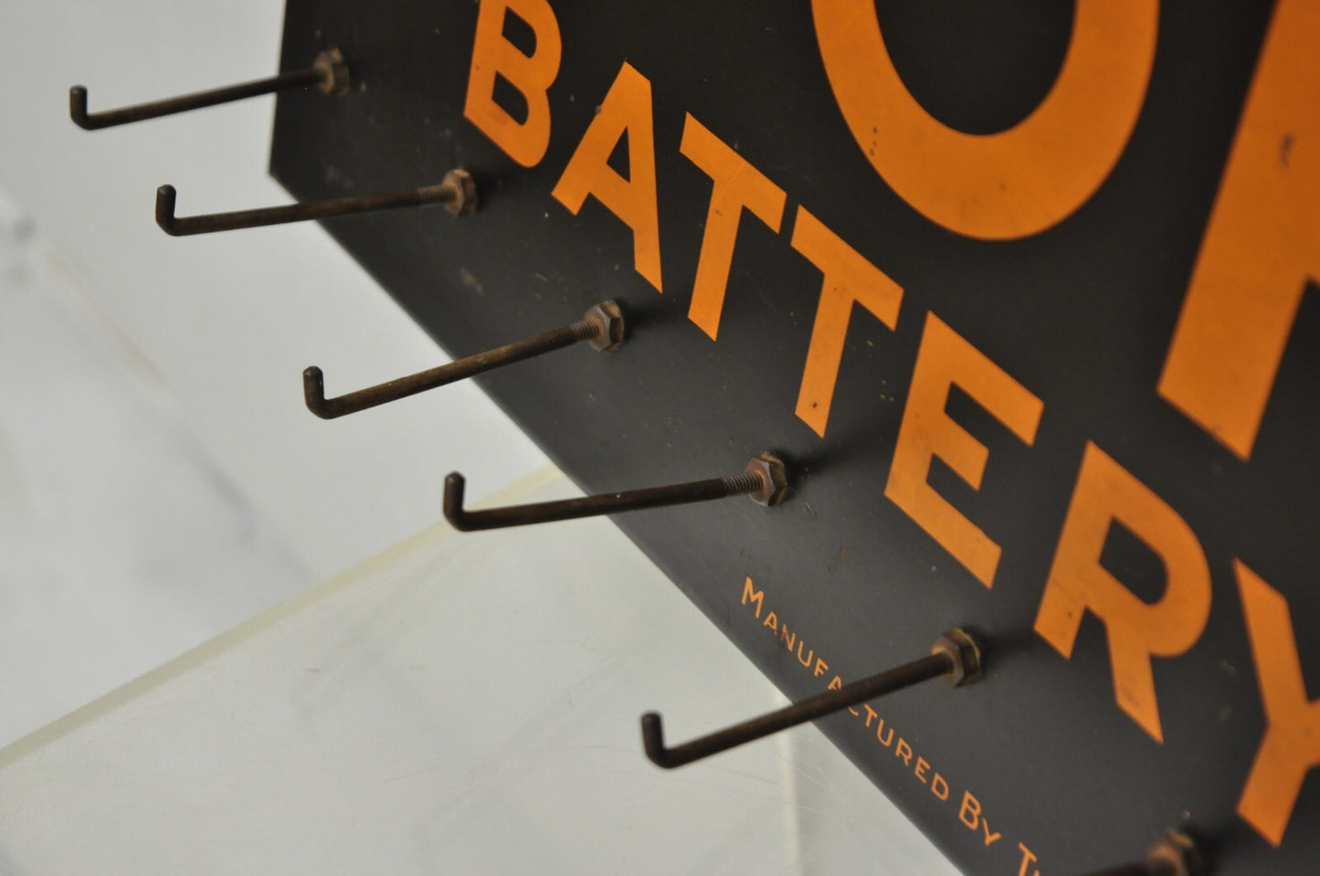 Antique Ohio Battery Cables Tin Metal Black & Orange Store Parts Display