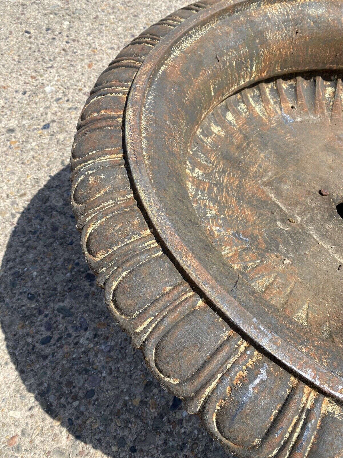 Cast Iron Low and Wide 38" Round French Classic Style Outdoor Garden Urn Planter