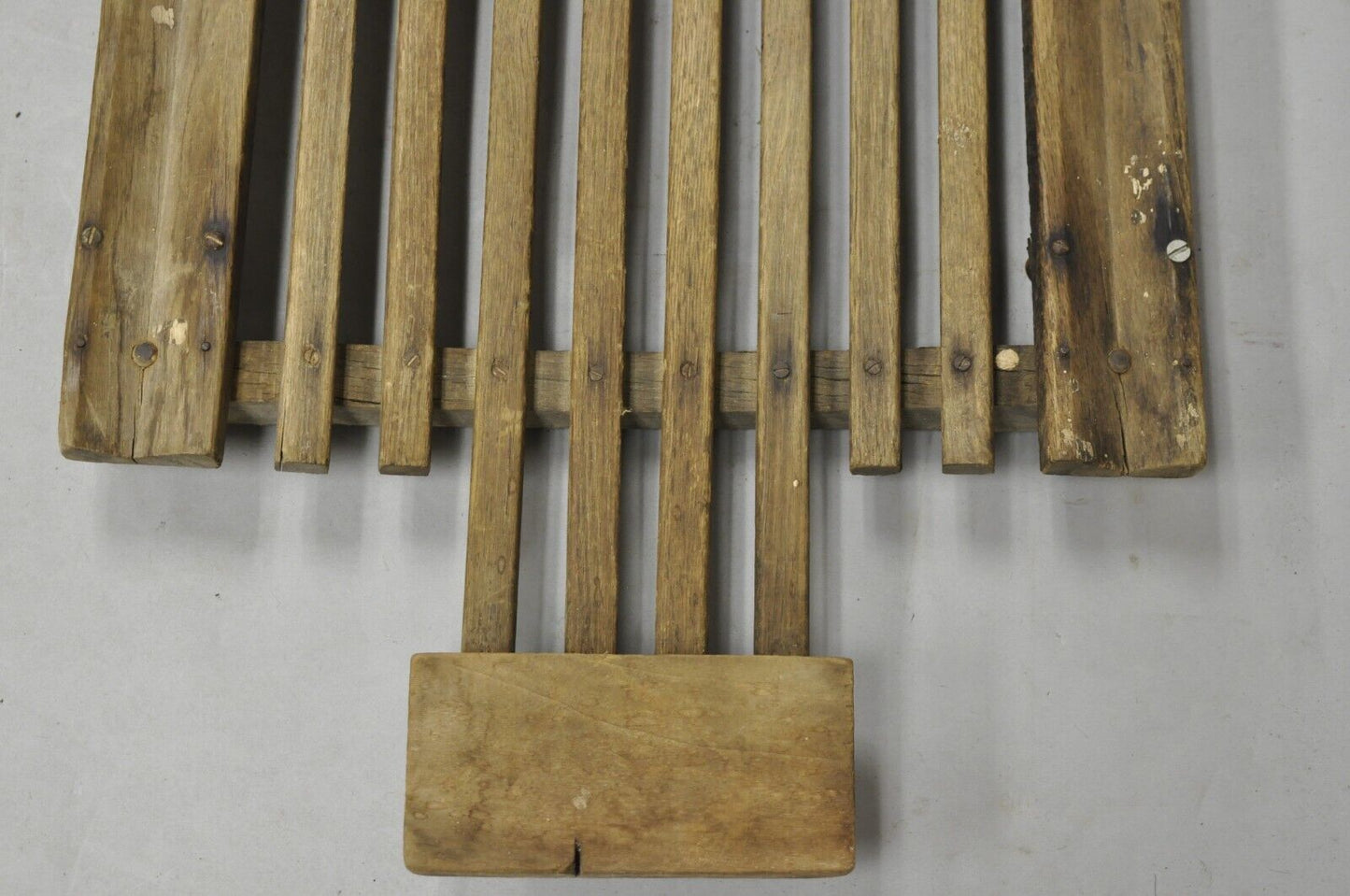 Antique Industrial Modern Wooden Slat Rolling Auto Mechanics Garage Creeper