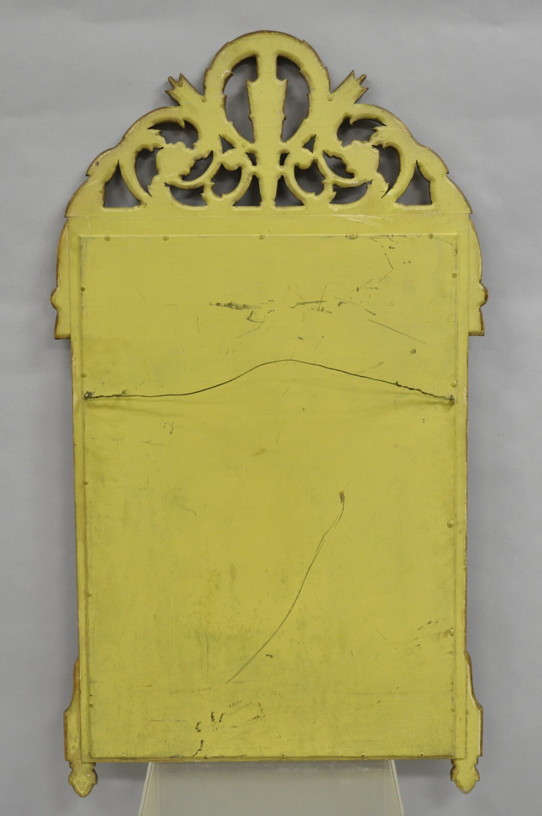 Antique French Neoclassical Style Gold Gilt Gesso Arrow & Wreath Wall Mirror