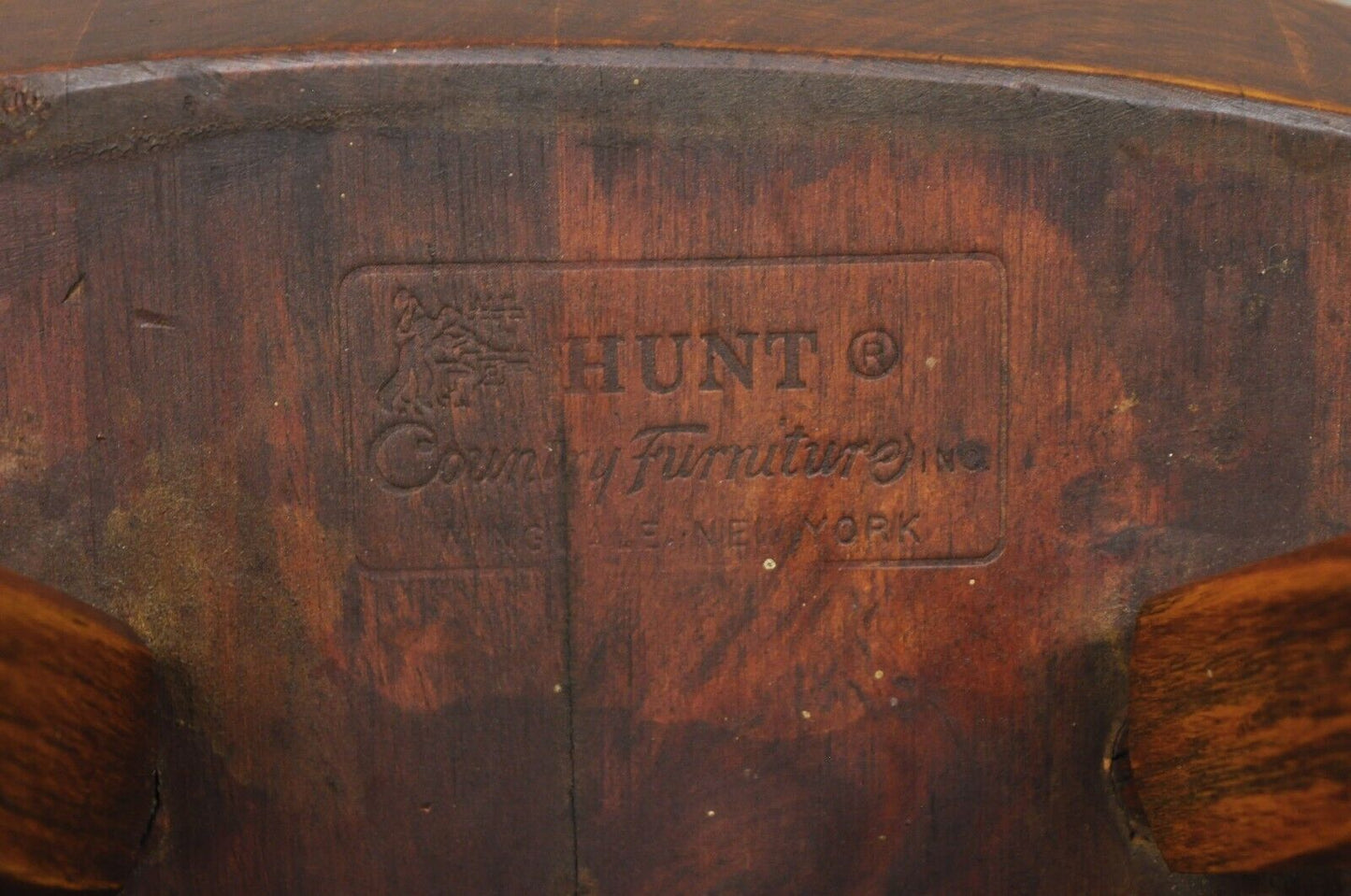 Pair Antique Hunt Country Furniture Colonial Pine Wood Hickory Style Side Chairs