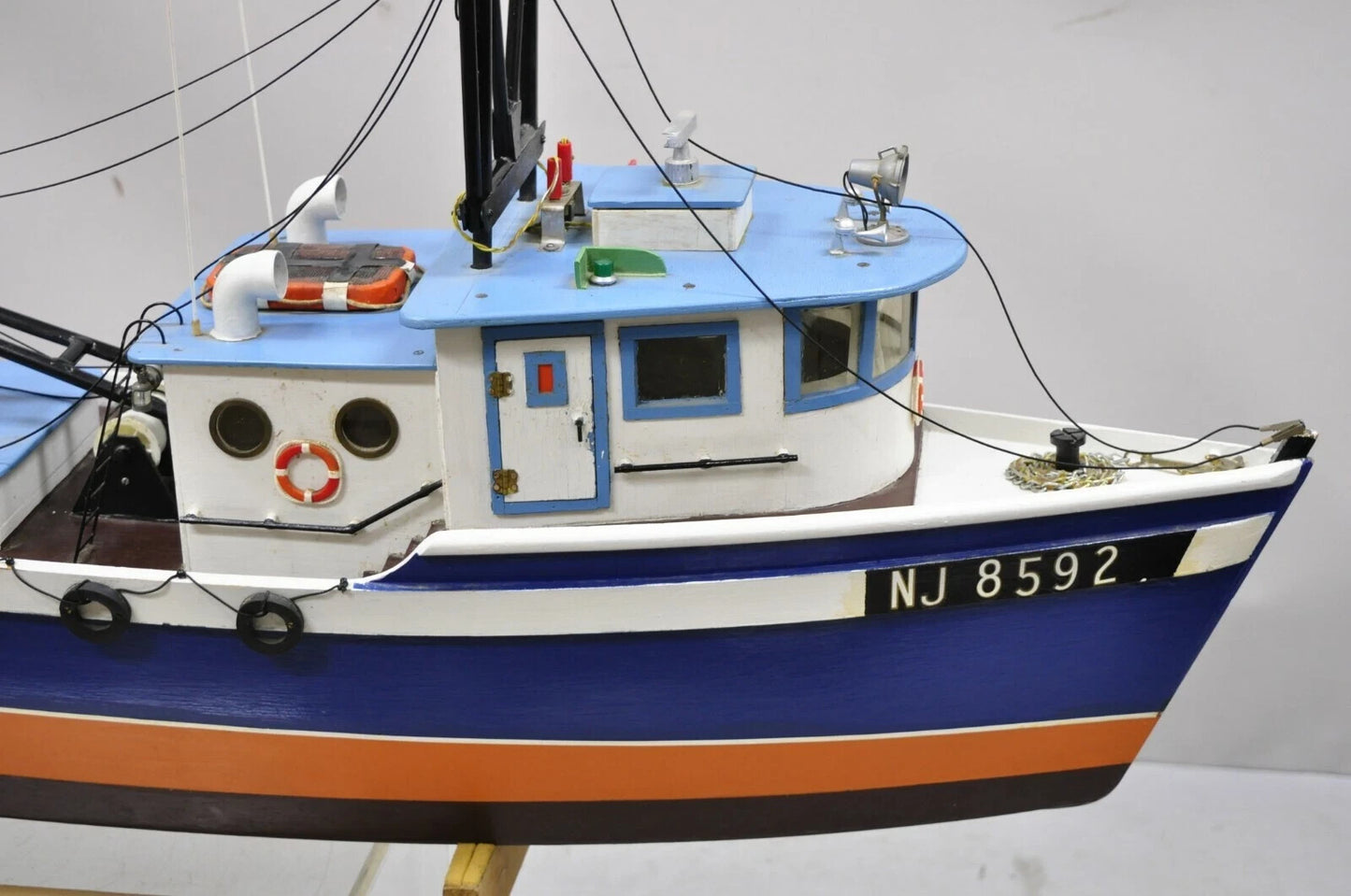 Vintage Arts & Crafts Large 48" Fishing Shrimp Boat Ship Model A - Rab NJ 8592