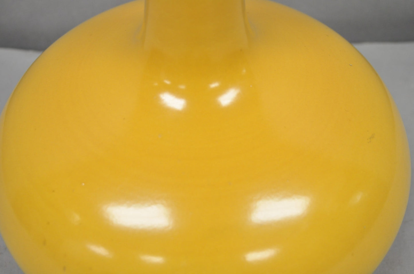 Mid Century Modern Lotte and Gunnar Bostlund Mustard Yellow Ceramic Table Lamp