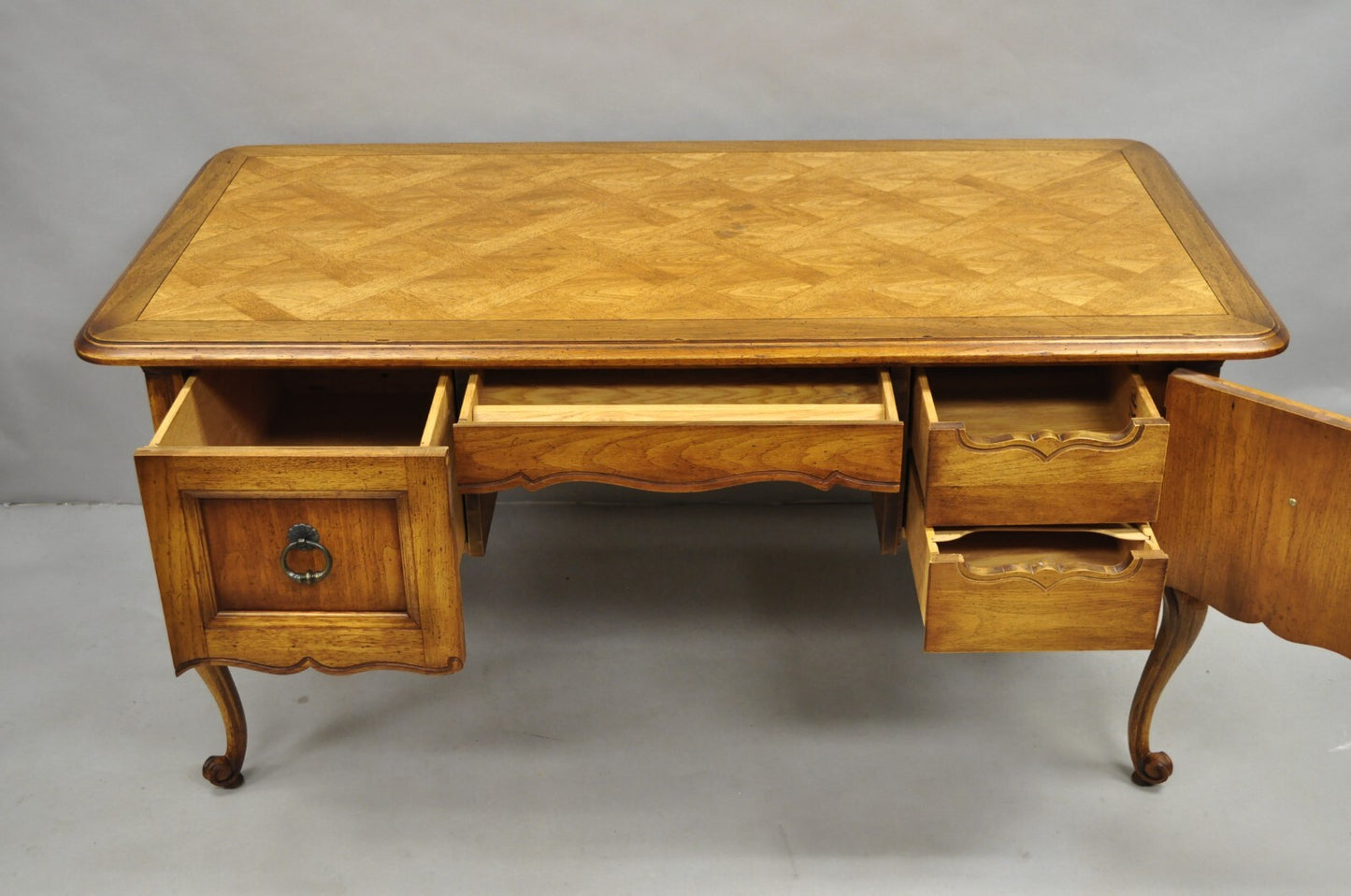 Drexel Heritage French Country Manor Collection 60" Parquetry Inlay Writing Desk