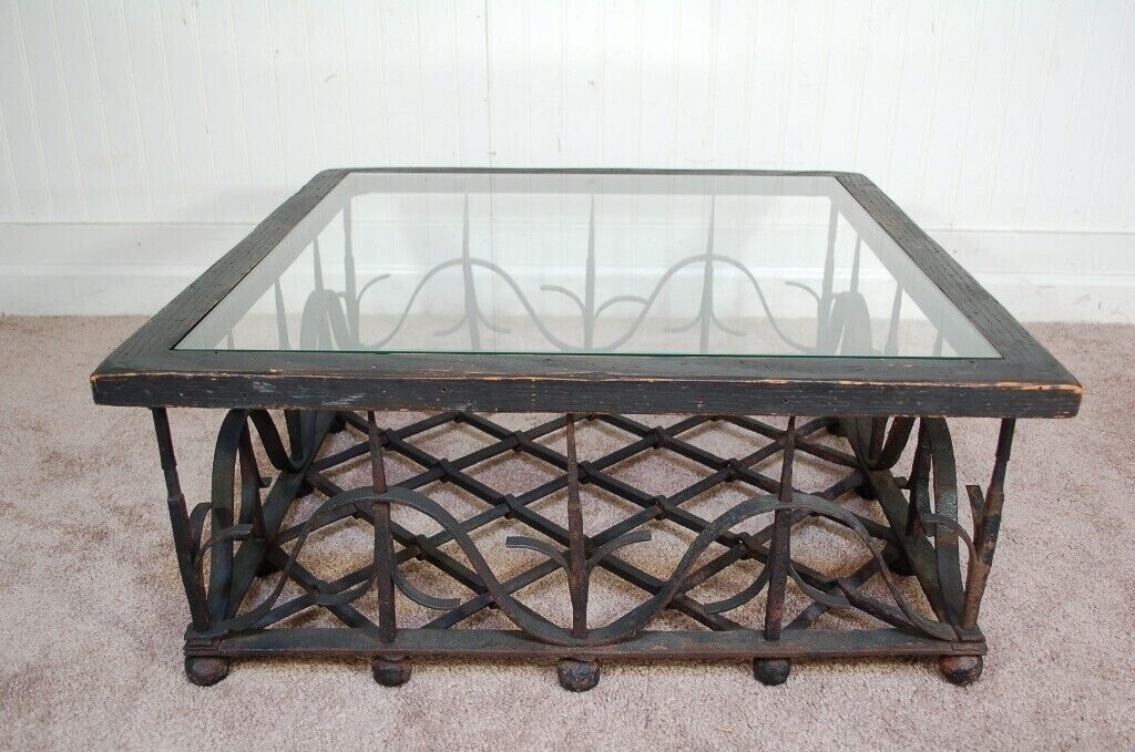 Antique Wrought Iron Mission Arts & Crafts Coffee Table Samuel Yellin Style