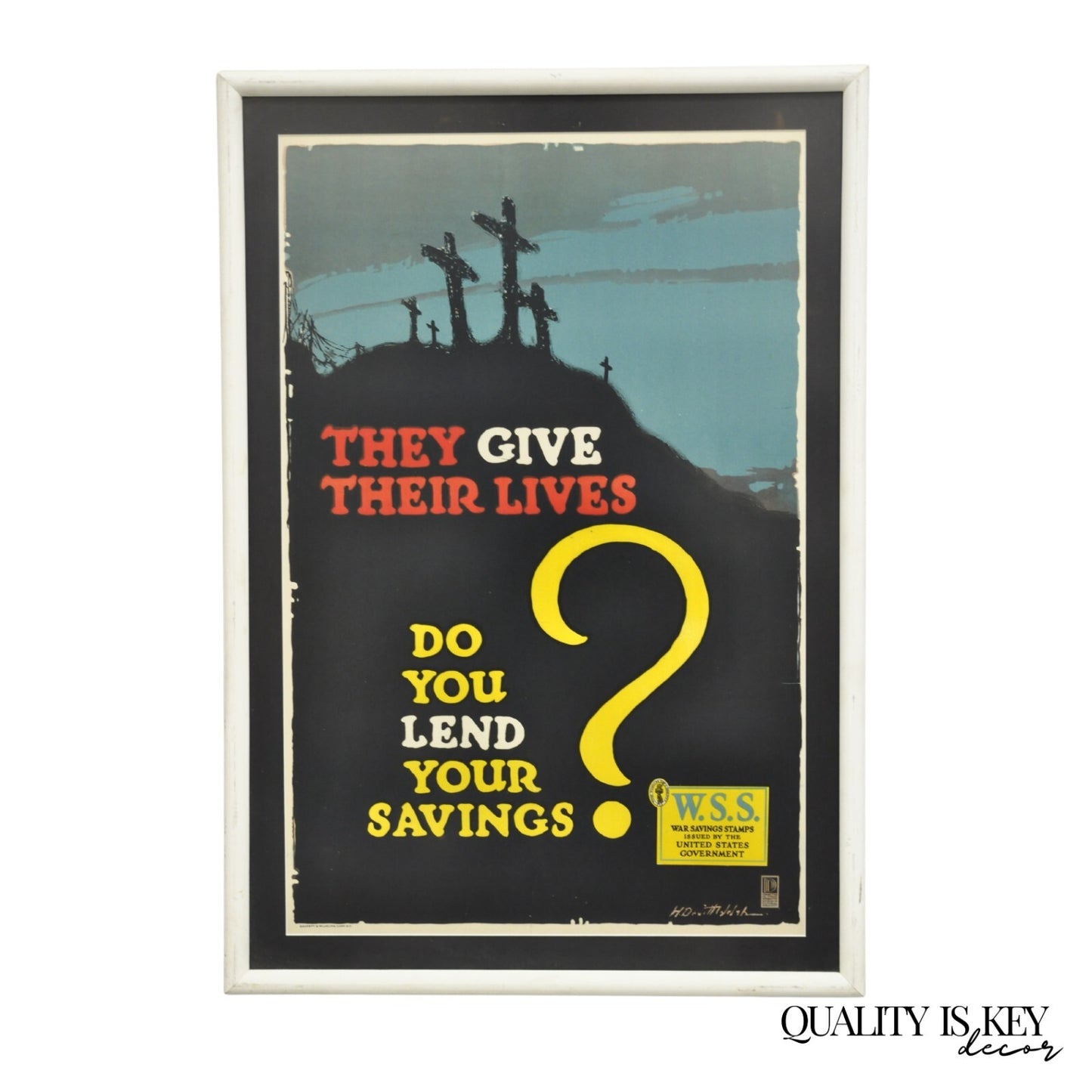 World War 1 "They Give Their Lives Do You Lend Your Savings" Framed Poster Print