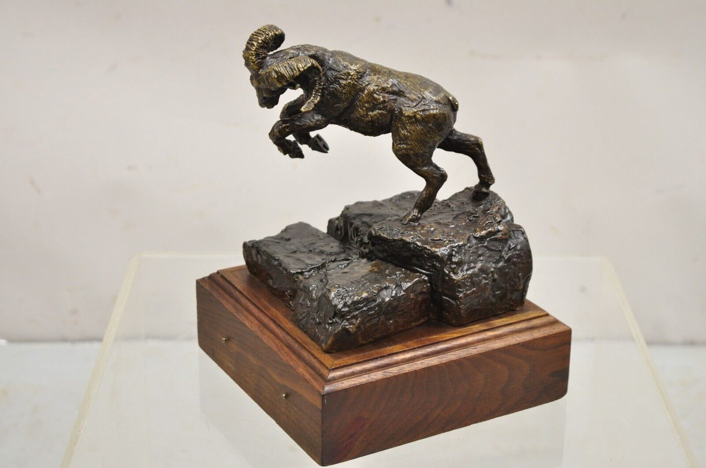 Vintage Wally Shoop 1985 Bronze Ram Bighorn Sheep Sculpture Limited 13/250