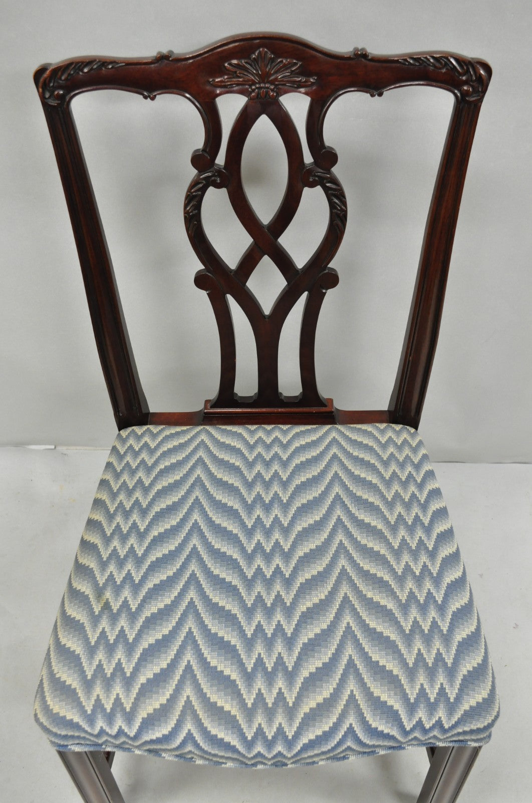 Vintage Kindel Georgian Chippendale Mahogany Dining Room Side Chairs - Set of 8