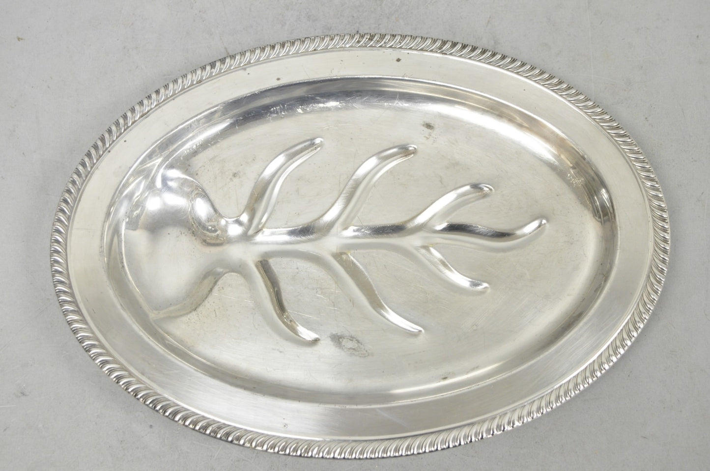 Vintage FB Rogers Silver Plated Oval Meat Cutlery Serving Platter Tray