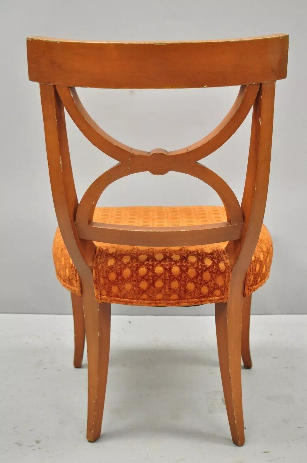 Hollywood Regency Italian Neoclassical Greek Key Painted Dining Chair - Set of 6