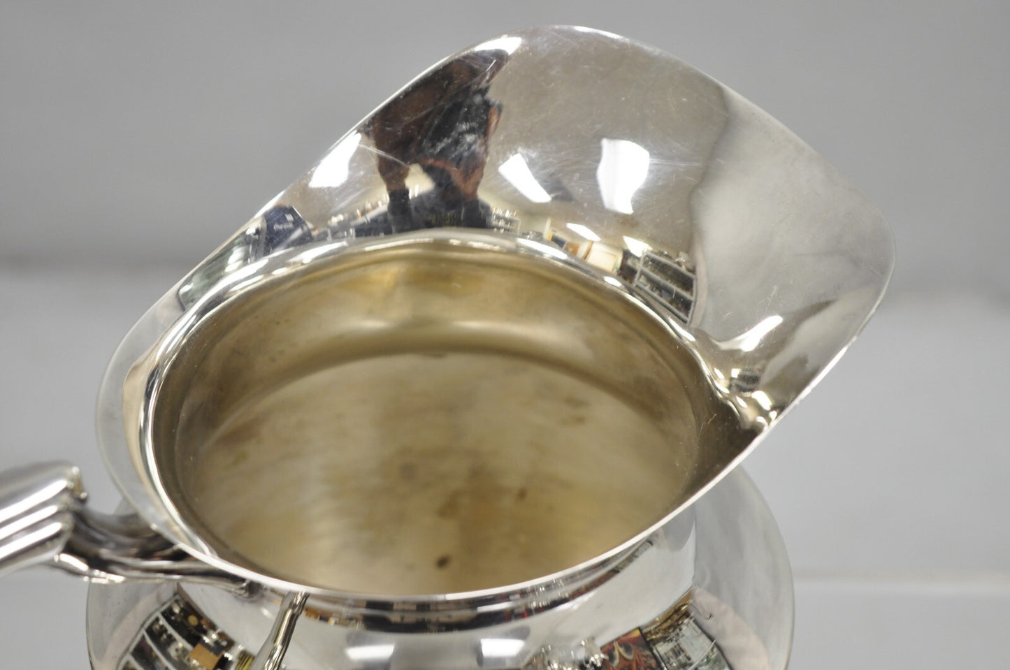 Vintage Crescent Victorian Silver Plated Bulbous Lemonade Water Pitcher Engraved