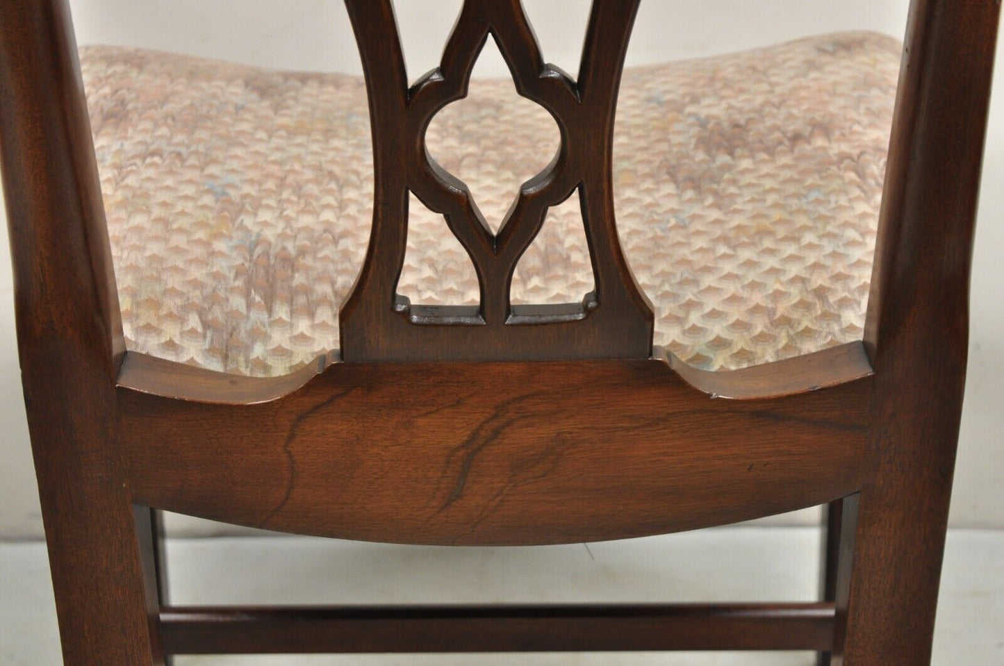 Antique Chippendale Georgian Style Carved Mahogany Dining Side Chairs - Set of 6