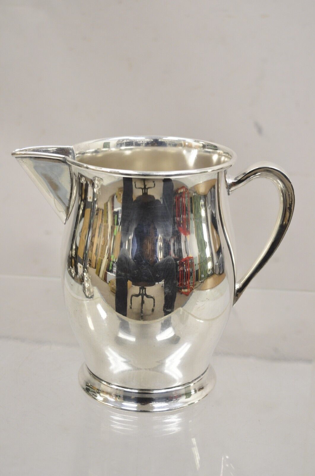 Vintage English Victorian Silver Plated Bulbous Form Water Pitcher