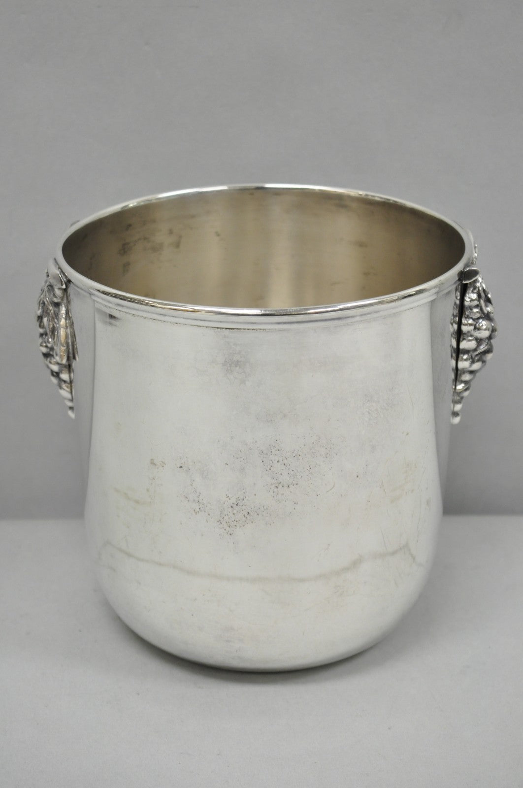 Vintage Mid Century Silver Plated Grapevine Cluster Champagne Chiller Ice Bucket