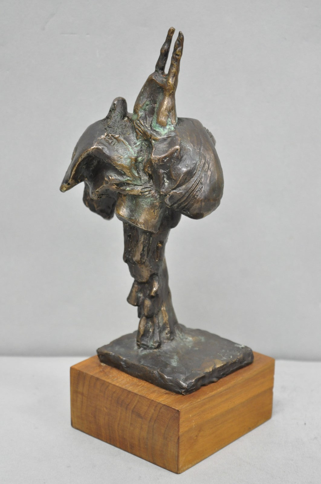 Vintage Elbert Weinberg "Scroll" Bronze Brutalist Abstract Sculpture Figure