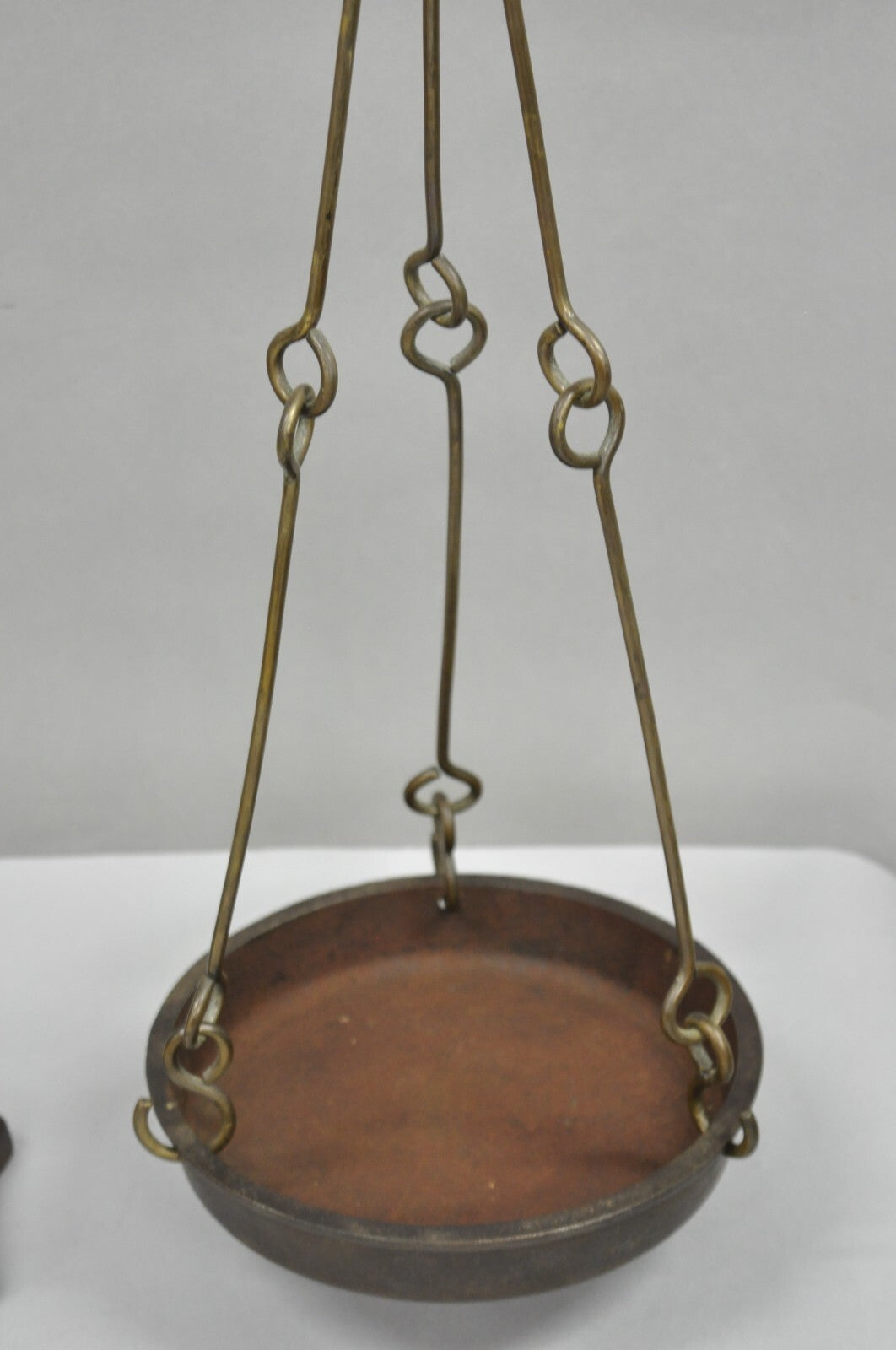 Antique English Gothic Arts & Crafts Hand Wrought Iron Balance Beam Scale