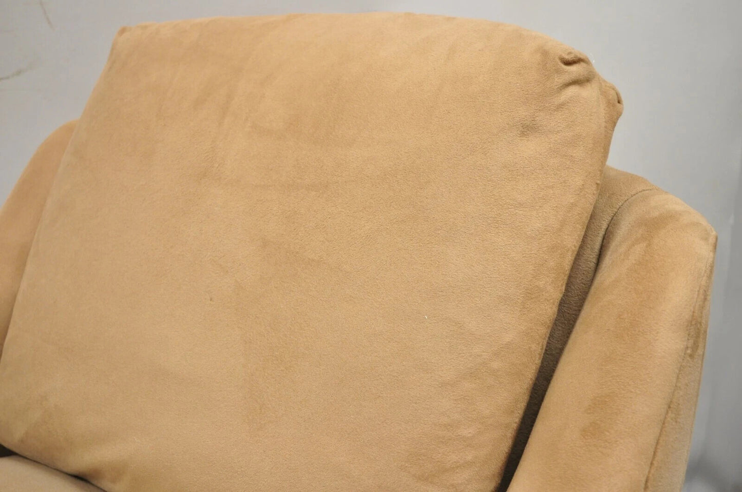 Vintage Mid Century Modern Brown Upholstered Swivel Lounge Club Chairs - a Pair