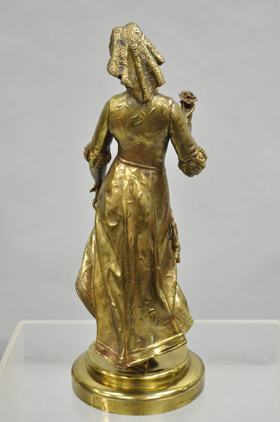 Antique French Victorian 18" Bronze Maiden Sculpture after Adrien Etienne Gaudez
