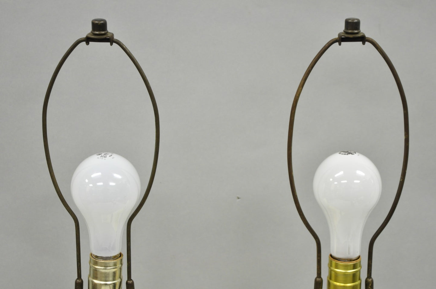 Vintage Mid Century Modern Bowling Pin Man Cave Game Room Table Lamps - a Pair