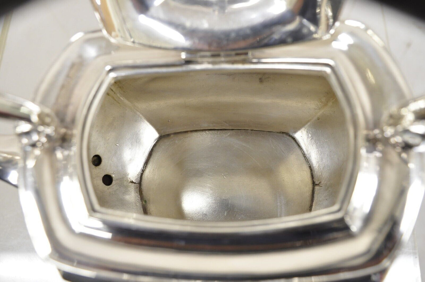 Antique HB&H English Edwardian Silver Plated Tilting Tea Kettle Pot On Base