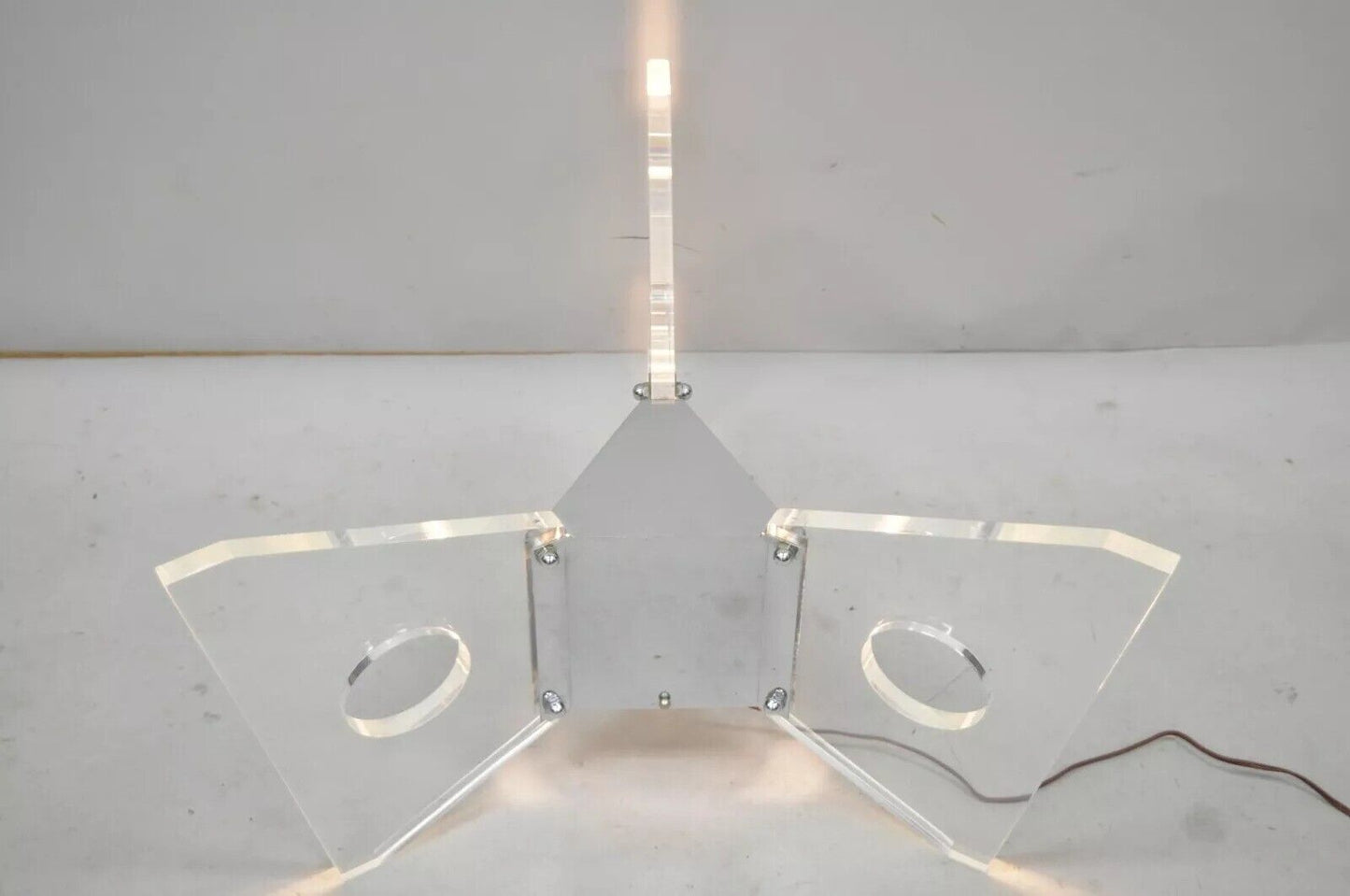 Illuminated Mid Century Modern Lucite & Chrome Butterfly Coffee Table Base