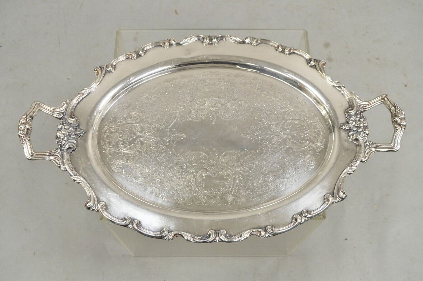 Vintage WSB 1538 Victorian Silver Plated Oval Serving Plater Butlers Tray