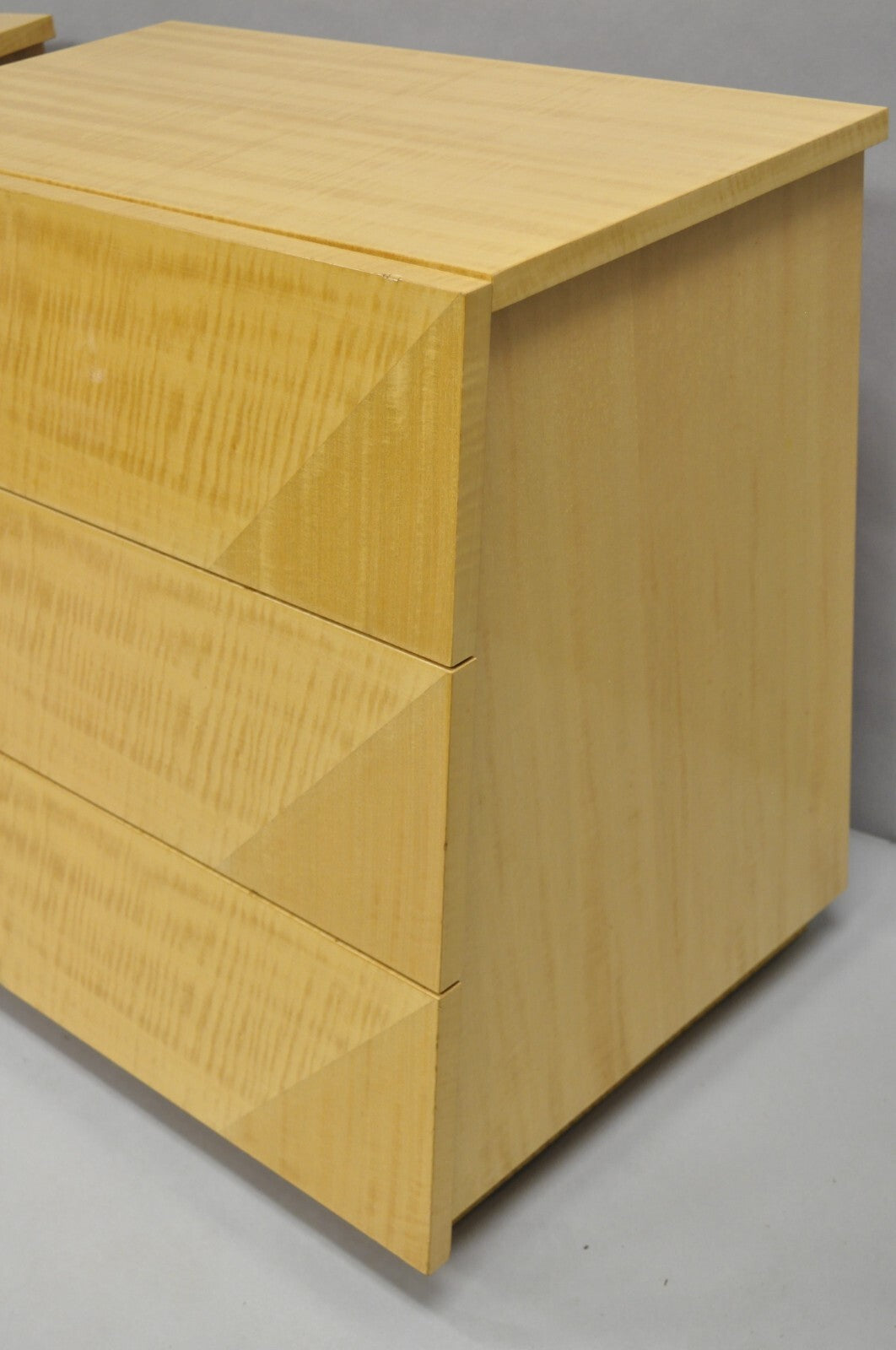 Italian Modern Lacquered Blonde Wood Nightstands by Giorgio Collection - a Pair