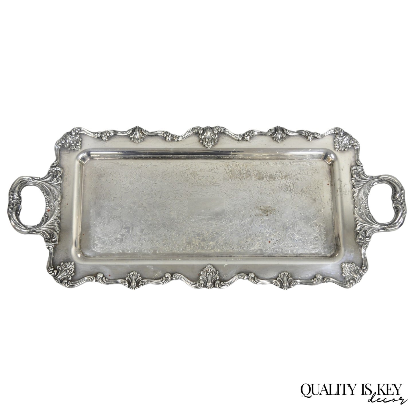 W&S Blackinton Victorian Silver Plated Narrow Serving Platter Dish Bar Tray