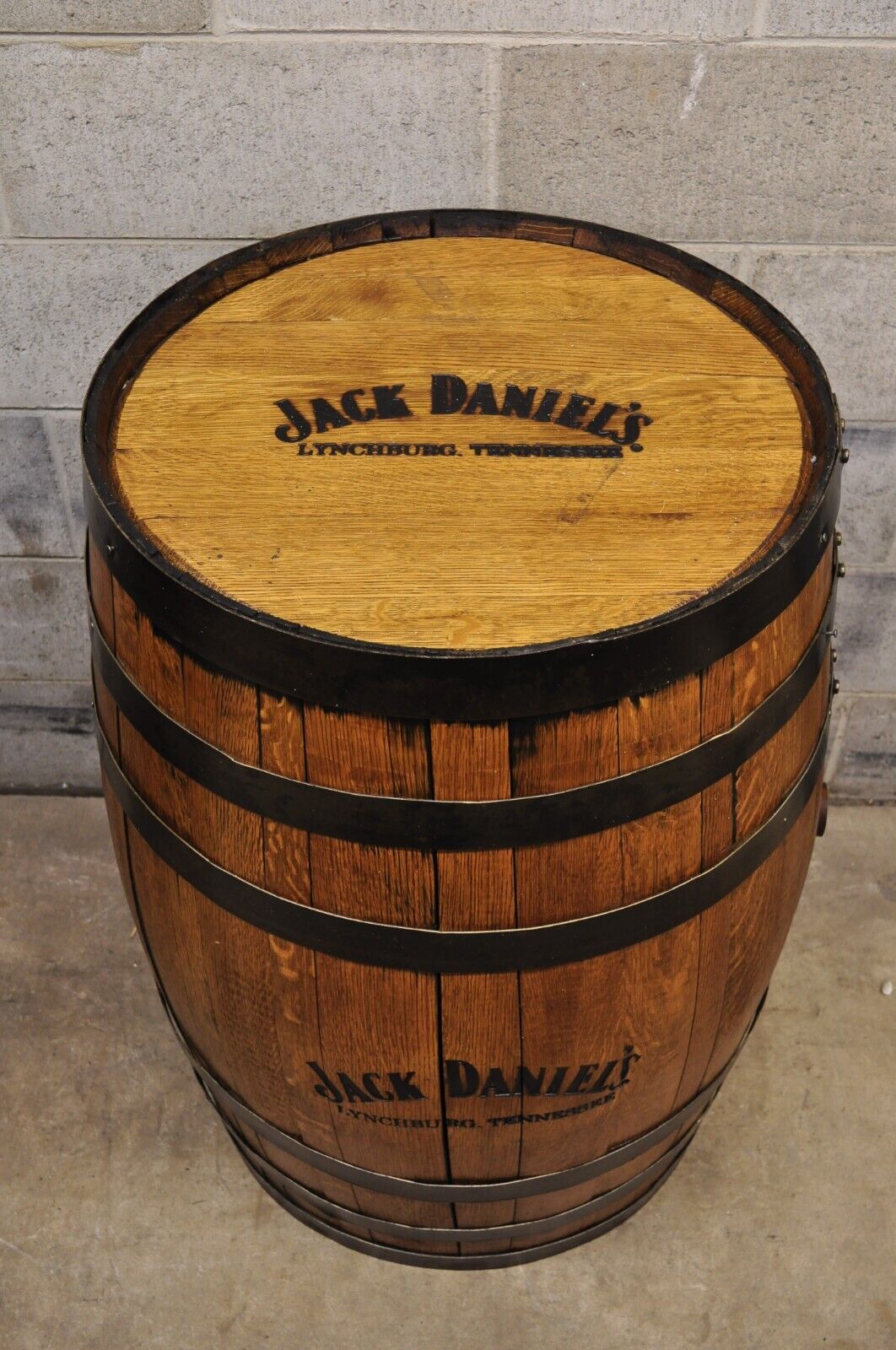 Jack Daniels Whiskey Barrel Engraved Oak Wood Metal Bands