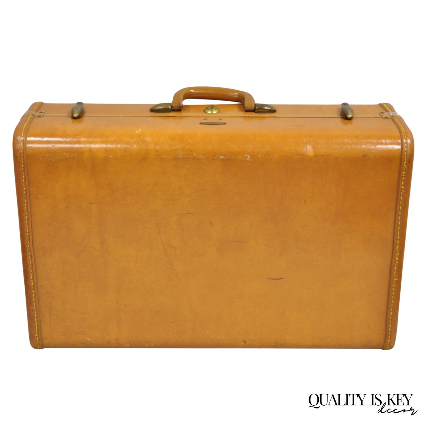 Vintage Samsonite Art Deco Brown Leather Hardcase 21" Suitcase Luggage Bag