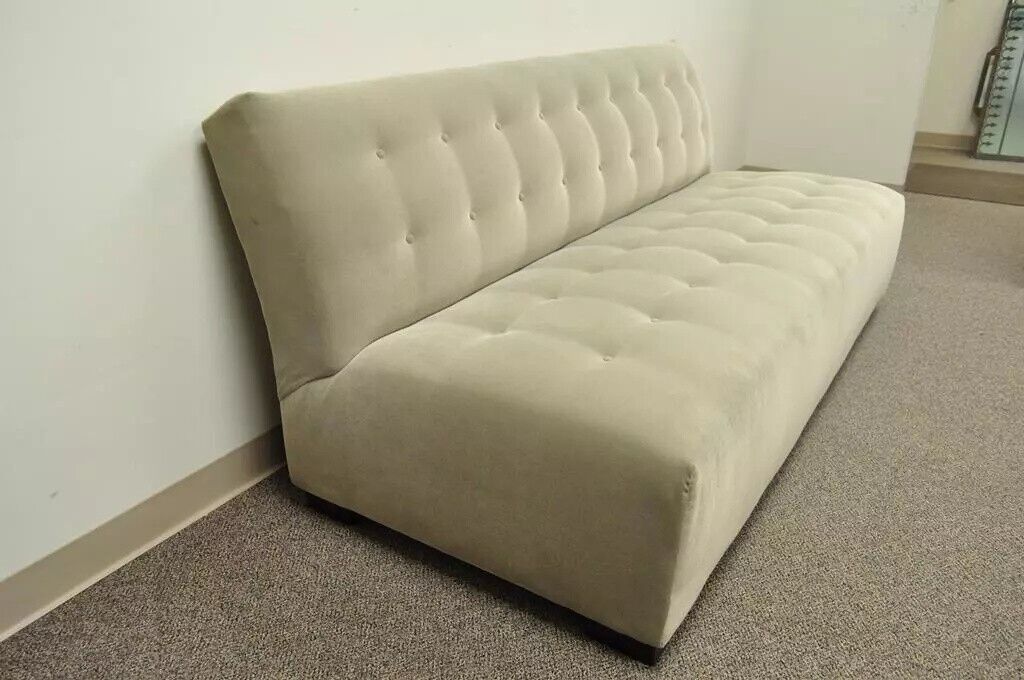 Crate & Barrel Mitchell Gold Modern Plus Armless Sofa Loveseat Couch 336-003T-20