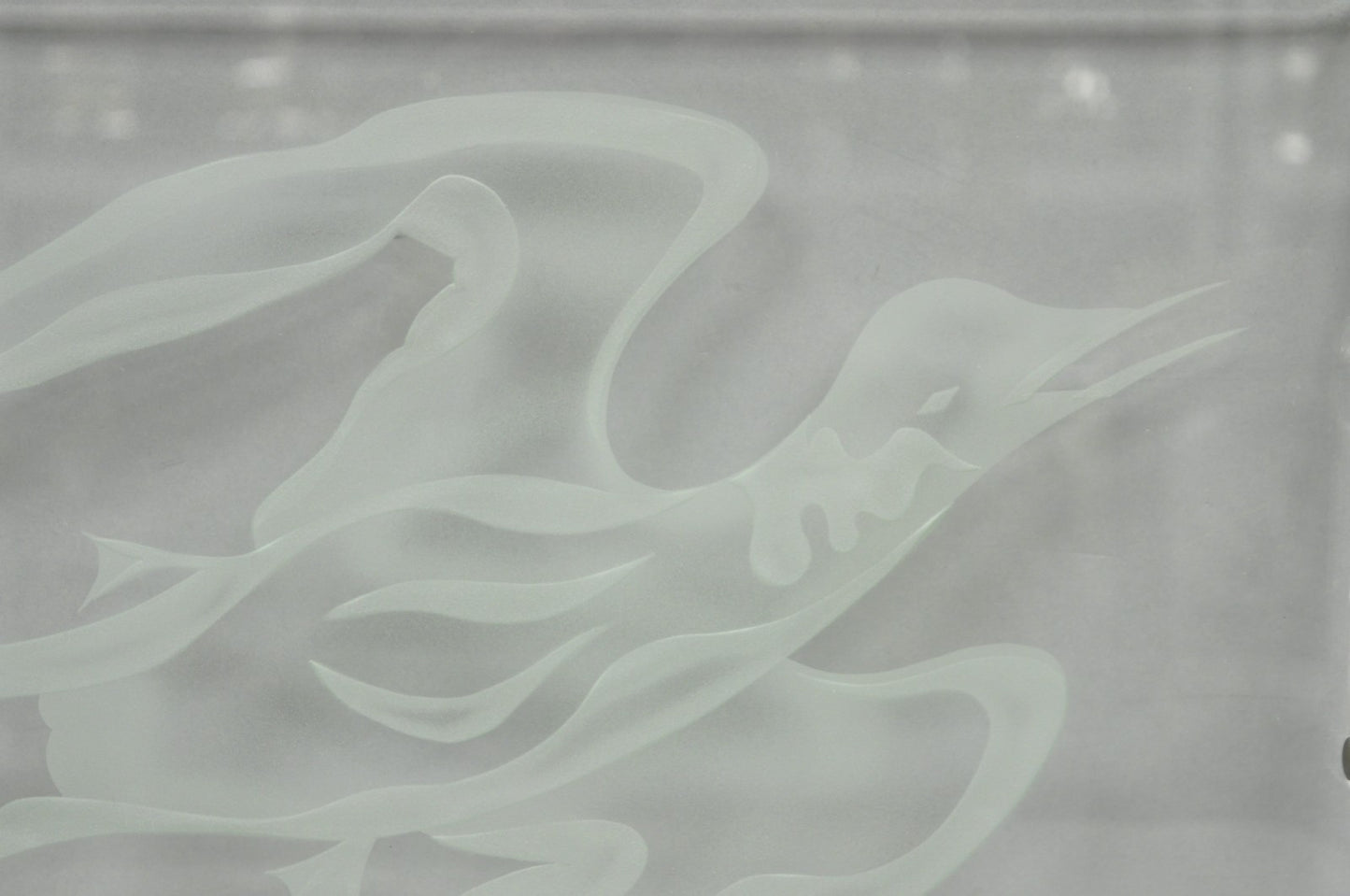 Vintage Mid Century Modern Dorothy Thorpe Style Etched Glass Bird Acrylic Tray