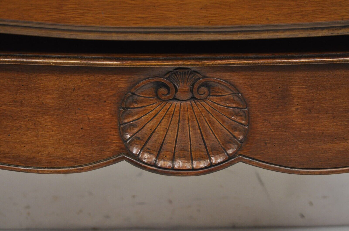 Vintage French Country Style Cherry Wood 2 Drawer Drop Leaf Rolling Serving Cart