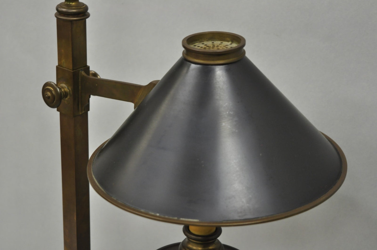 Vintage Chapman French Country Patinated Brass Branch Candlestick Desk Lamp