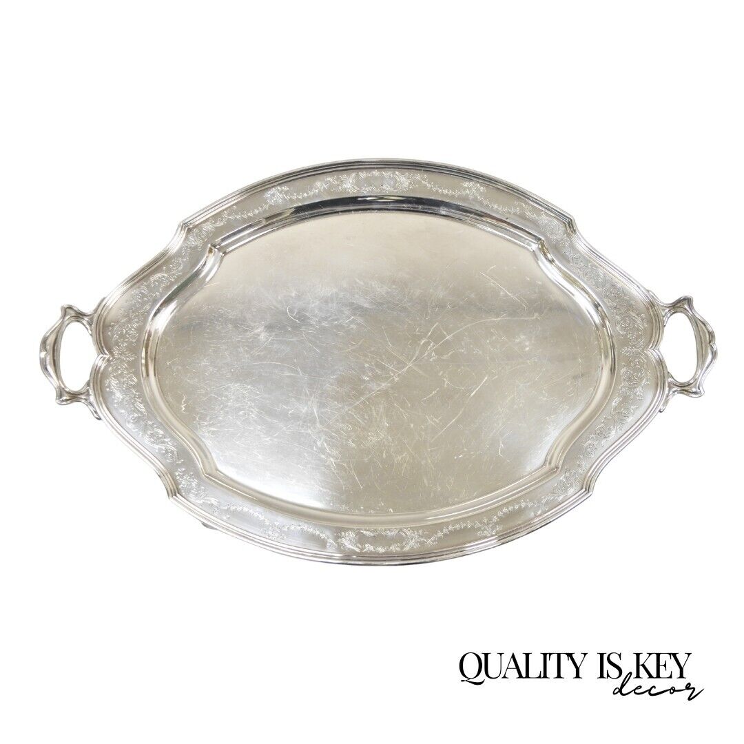 Antique Victorian Reed & Barton Large Oval 31.5” Serving Platter Tray