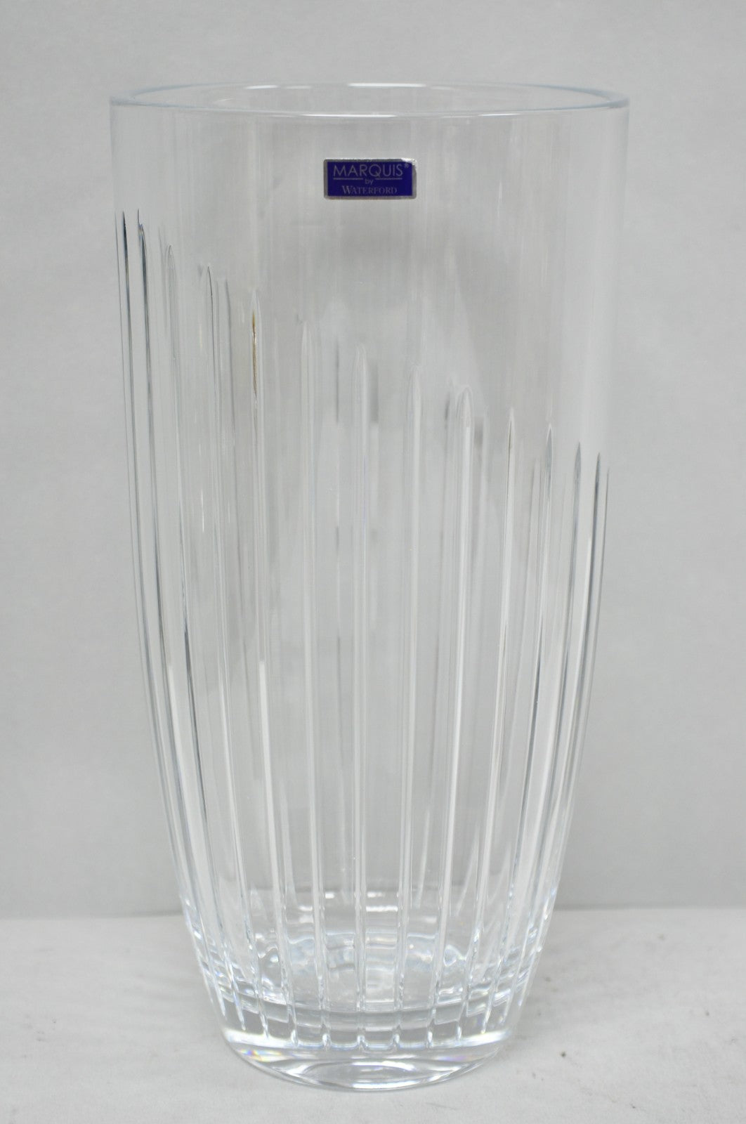 Marquis by Waterford 12" Tall Etched Round Lead Crystal Glass Flower Vase