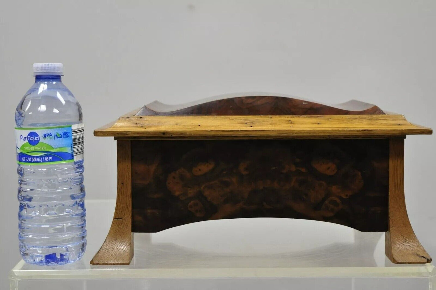 French Art Nouveau Style Handcrafted Elm Burl Wood Jewelry Box by William Mowry