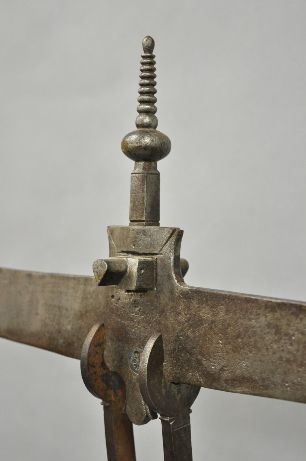 Antique English Gothic Arts & Crafts Hand Wrought Iron Balance Beam Scale