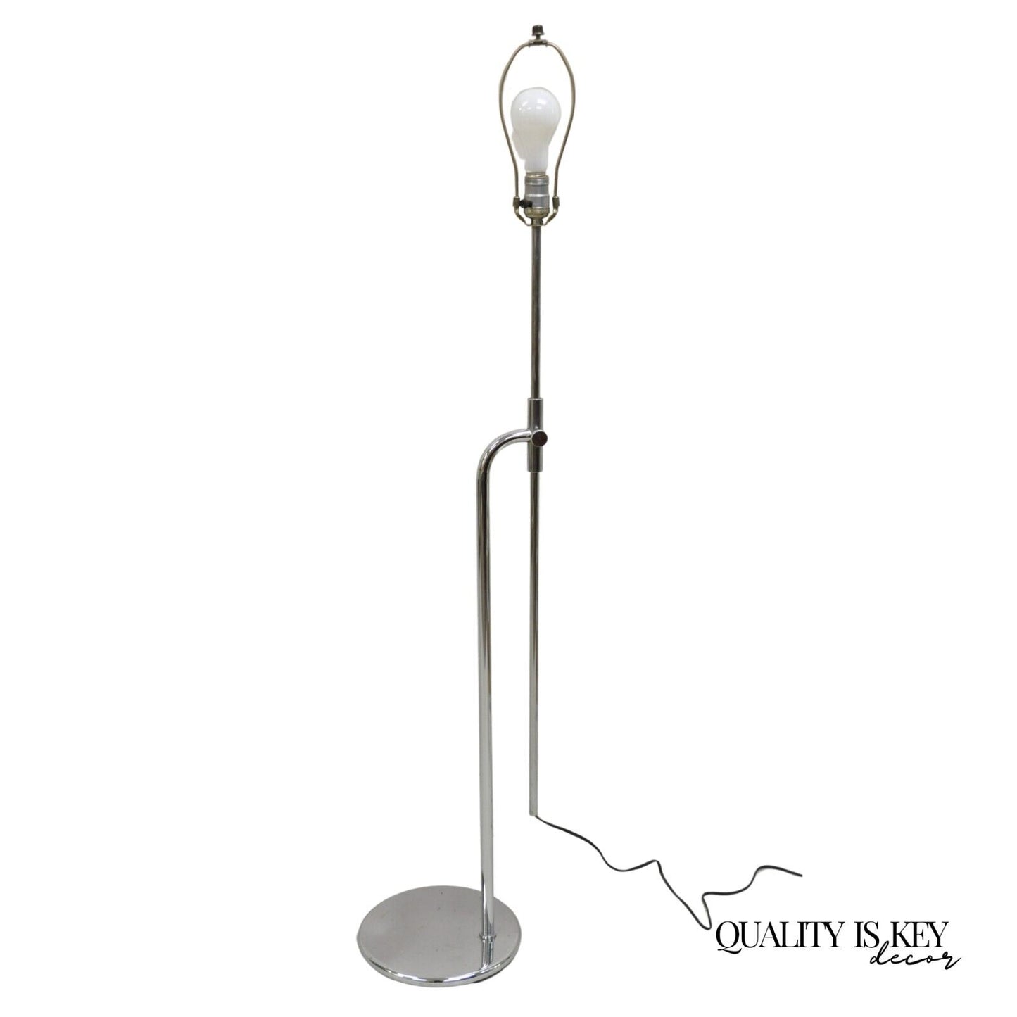 Vintage Mid Century Modern Chrome Modernist Adjustable "Saxophone" Floor Lamp