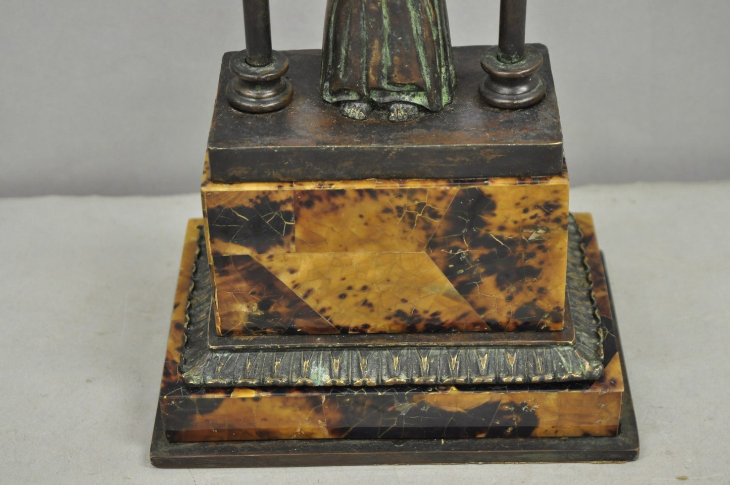 Vintage Maitland Smith Art Deco Art Nouveau Bronze Lady Figural Table Lamp
