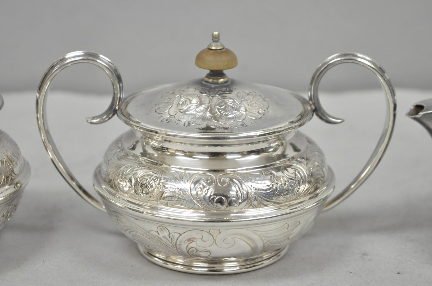Antique Barker Ellis English Victorian Silver Plated Tea Set w/Tray - 7 Pc Set