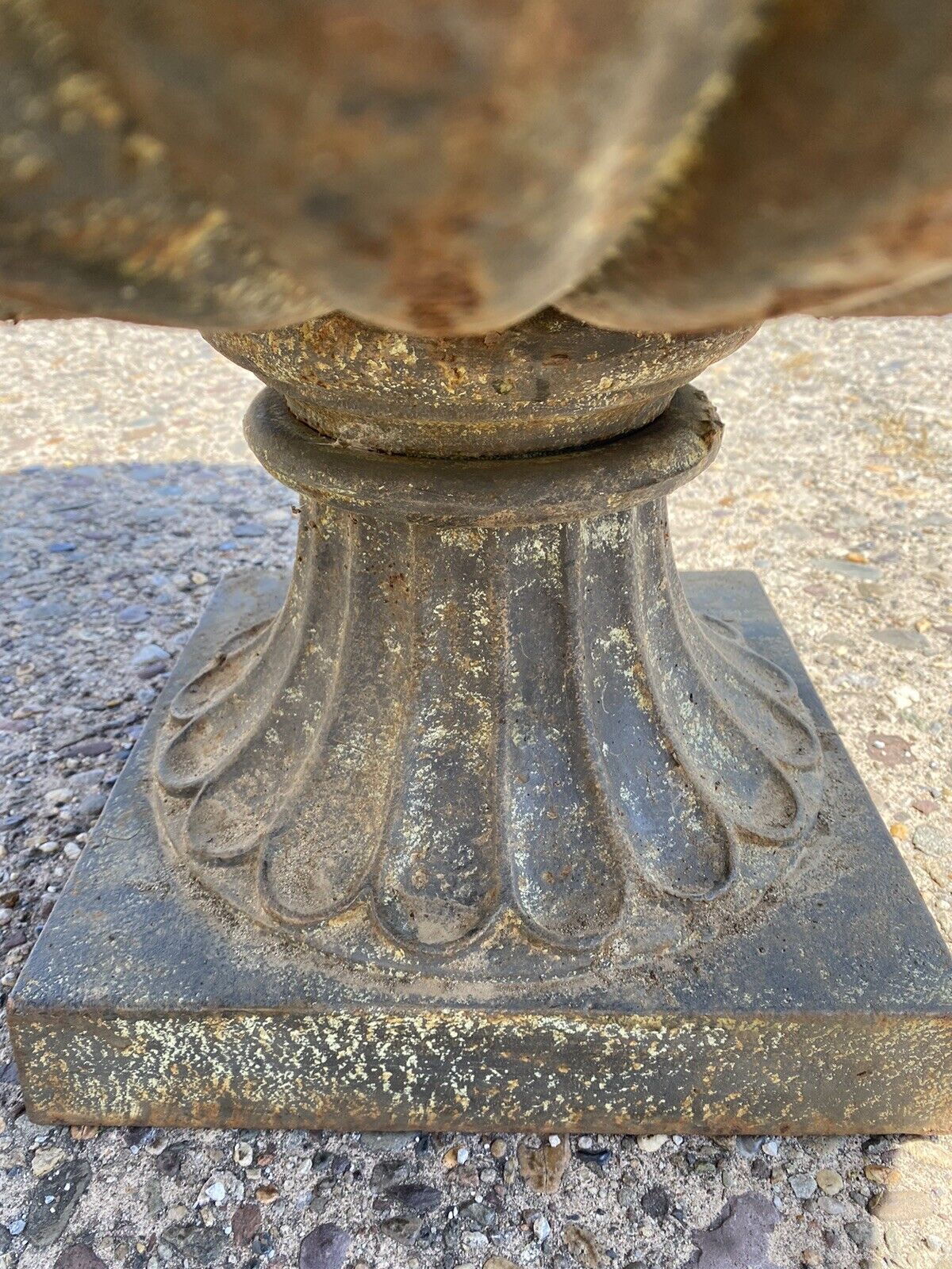Cast Iron Low and Wide 38" Round French Classic Style Outdoor Garden Urn Planter