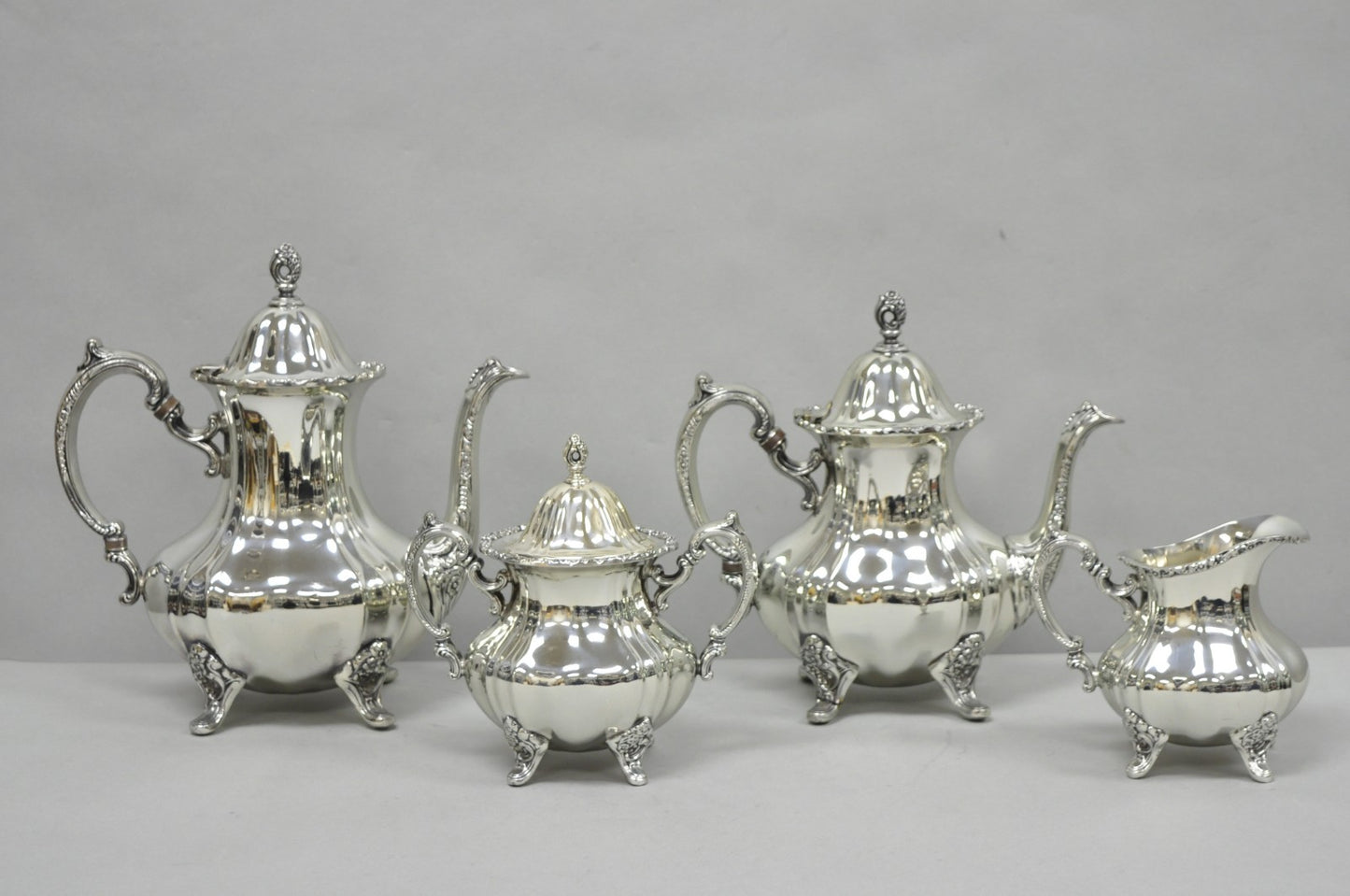 Vintage Towle Grand Duchess Victorian Silver Plated Tea Service Set - 4 Pcs